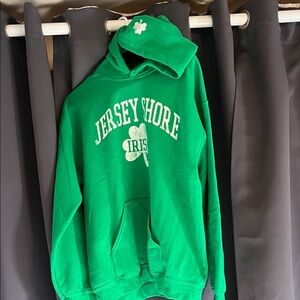 Green Jersey Shore Hoodie with Shamrock